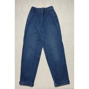 Vintage Together High Waist Pleated Blue Cotton Denim Jeans Size 12 Made in USA